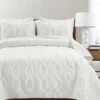 Lush Decor Avon White Ruffled Helix Pattern Quilt Set -Northlight Sales Store 810596040 6