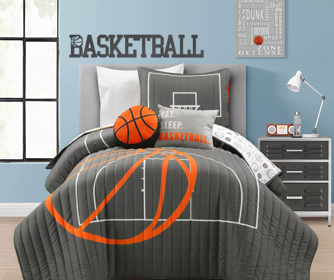 Lush Decor Basketball Reversible Quilt Set 3 Lush Decor Basketball Reversible Quilt Set