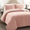 Lush Decor Rust, Yellow & Blue Stripe Quilted Coverlet Set -Northlight Sales Store 810596058