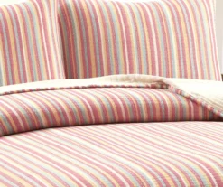 Lush Decor Rust, Yellow & Blue Stripe Quilted Coverlet Set -Northlight Sales Store 810596059 2
