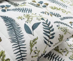 Lush Decor Devonia White & Green Botanical Reversible Cotton Quilt Set -Northlight Sales Store 810596064 5 1