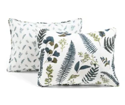 Lush Decor Devonia White & Green Botanical Reversible Cotton Quilt Set -Northlight Sales Store 810596064 7 1