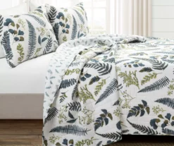 Lush Decor Devonia White & Green Botanical Reversible Cotton Quilt Set -Northlight Sales Store 810596065 1