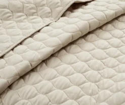 Ella Beige Ruffle & Lace-Trim Full/Queen 3-Piece Quilt Set -Northlight Sales Store 810596067 3