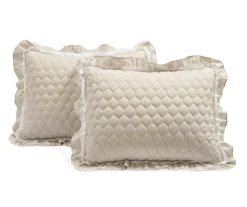 Ella Beige Ruffle & Lace-Trim Full/Queen 3-Piece Quilt Set -Northlight Sales Store 810596067 6