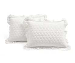 Ella White Ruffle & Lace-Trim Full/Queen 3-Piece Quilt Set -Northlight Sales Store 810596069 6