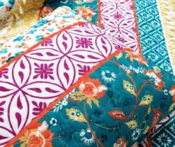 Lush Decor Emily Turquoise & Orange Boho Stripe Reversible Quilt Set -Northlight Sales Store 810596072 4