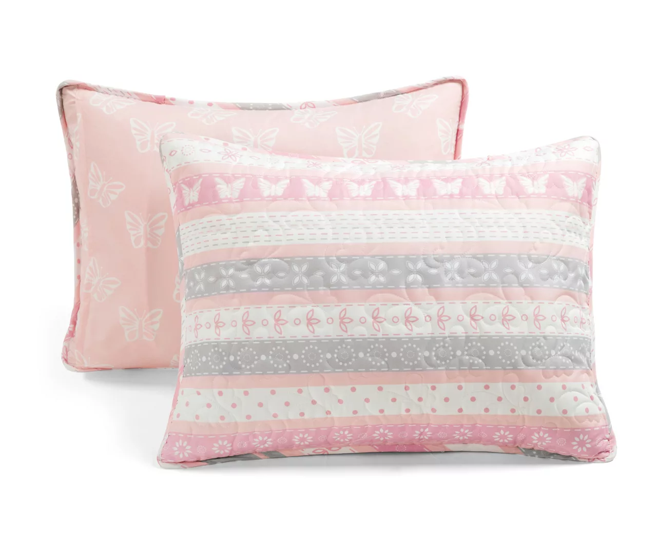 Lush Decor Sara Lily Pink & Gray Pattern Stripe Reversible Quilt Set 16 Lush Decor Sara Lily Pink & Gray Pattern Stripe Reversible Quilt Set - Image 14