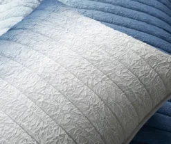 Navy & Gray Crinkle Ombre Full/Queen 3-Piece Quilt Set -Northlight Sales Store 810596079 4