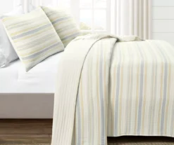 Lush Decor Solange Yellow & Gray Stripe Cotton Quilted Coverlet Set -Northlight Sales Store 810596088 1