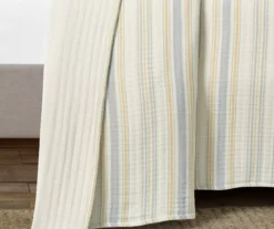Lush Decor Solange Yellow & Gray Stripe Cotton Quilted Coverlet Set -Northlight Sales Store 810596088 3