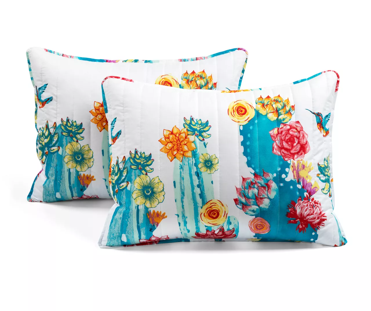 Lush Decor Turquoise & Orange Southwest Cactus Reversible Quilt Set 9 Lush Decor Turquoise & Orange Southwest Cactus Reversible Quilt Set - Image 7