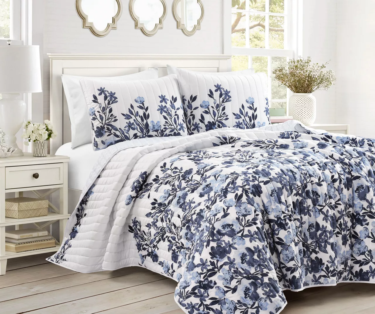 Lush Decor Tanisha Floral Reversible Quilt Set 3 Lush Decor Tanisha Floral Reversible Quilt Set