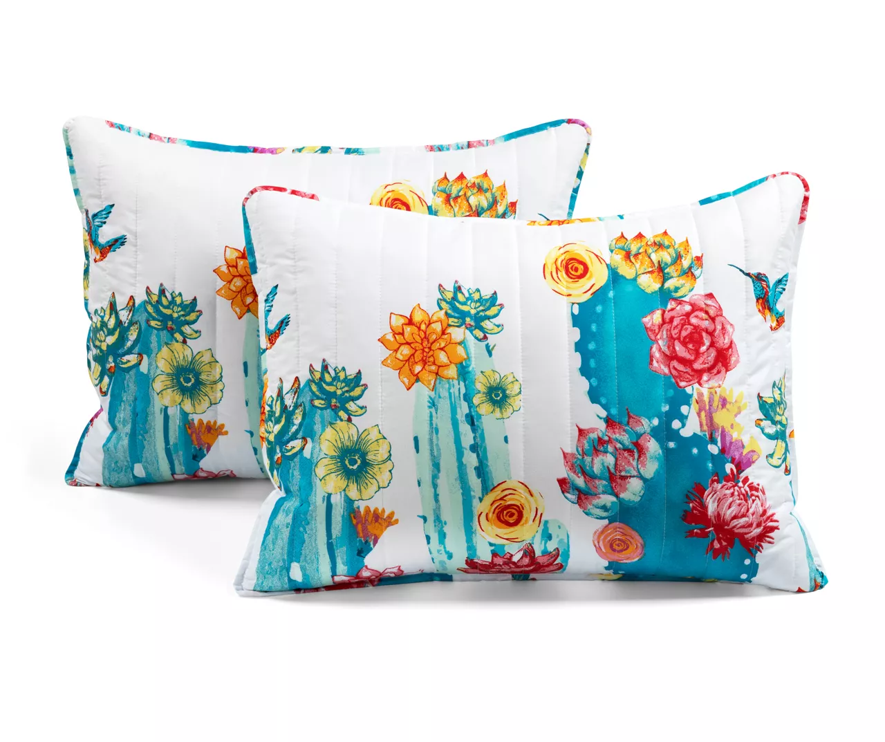 Lush Decor Turquoise & Orange Southwest Cactus Reversible Quilt Set 14 Lush Decor Turquoise & Orange Southwest Cactus Reversible Quilt Set - Image 12