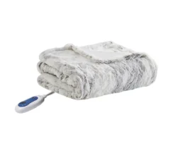 Marselle Marble Faux Fur Heated Throw, (50" X 70") -Northlight Sales Store 810598126 3