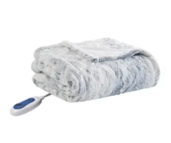 Marselle Marble Faux Fur Heated Throw, (50" X 70") -Northlight Sales Store 810598127 5