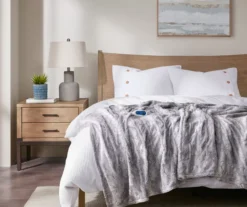 Marselle Stripe Faux Fur Heated Throw, (50" X 70") -Northlight Sales Store 810598130 1