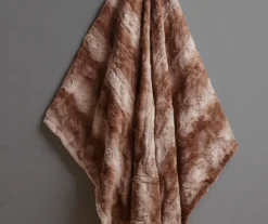 Marselle Stripe Faux Fur Heated Throw, (50" X 70") -Northlight Sales Store 810598131 2