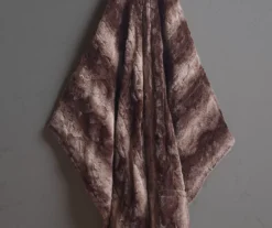 Marselle Stripe Faux Fur Heated Throw, (50" X 70") -Northlight Sales Store 810598132 2