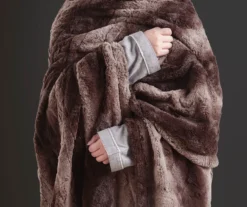 Marselle Stripe Faux Fur Heated Throw, (50" X 70") -Northlight Sales Store 810598132 3