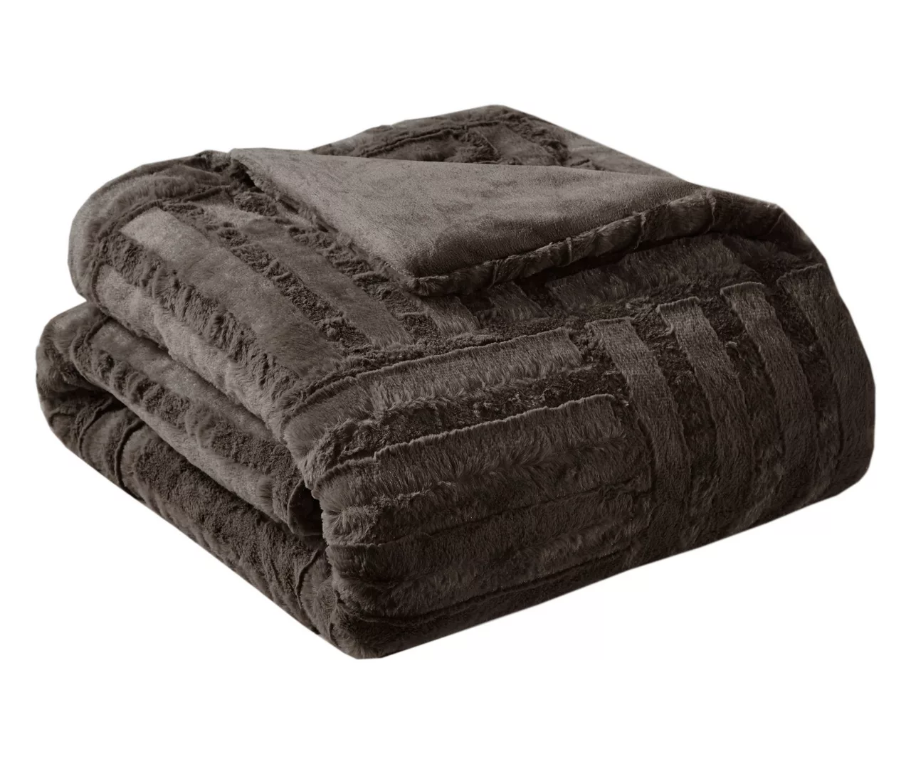 Polar Patchwork Stripe Plush Throw, (50" X 60") 6 Polar Patchwork Stripe Plush Throw, (50" X 60") - Image 4