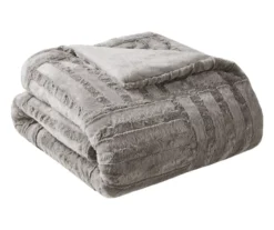 Polar Patchwork Stripe Plush Throw, (50" X 60") 20 Polar Patchwork Stripe Plush Throw, (50" X 60") -Northlight Sales Store 810598142 2