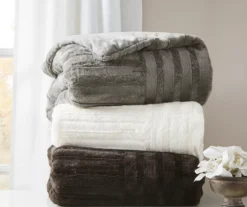 Polar Patchwork Stripe Plush Throw, (50" X 60") 22 Polar Patchwork Stripe Plush Throw, (50" X 60") -Northlight Sales Store 810598142 4