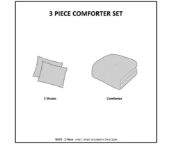 Polar Gray Patchwork Stripe Faux Fur Full/Queen 3-Piece Comforter Set -Northlight Sales Store 810598144 810598145 810598146 7 1