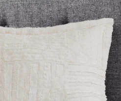 Polar Ivory Patchwork Stripe Faux Fur King/California King 3-Piece Comforter Set -Northlight Sales Store 810598147 810598148 810598149 4