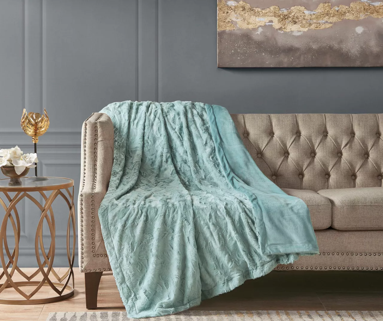 Marselle Oversize Faux Fur Throw, (60" X 70") 3 Marselle Oversize Faux Fur Throw, (60" X 70")