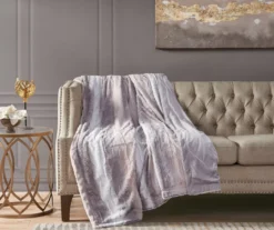 Marselle Stripe Oversize Faux Fur Throw, (60" X 70") -Northlight Sales Store 810598163 1