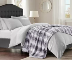 Marselle Stripe Faux Fur Bed Throw, (80" X 96") -Northlight Sales Store 810598166 1