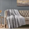 Marselle Stripe Oversize Faux Fur Throw, (60" X 70") -Northlight Sales Store 810598169 1