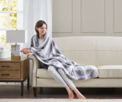 Marselle Stripe Oversize Faux Fur Throw, (60" X 70") -Northlight Sales Store 810598169 2