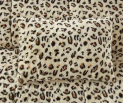 Marselle Brown & Black Leopard Print Faux Fur King 4-Piece Comforter Set -Northlight Sales Store 810598172 810598173 7