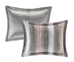 Marselle Blush & Gray Stripe Faux Fur King 4-Piece Comforter Set 13 Marselle Blush & Gray Stripe Faux Fur King 4-Piece Comforter Set -Northlight Sales Store 810598176 810598177 3