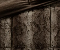 Marselle Brown Stripe Faux Fur Full/Queen 4-Piece Comforter Set -Northlight Sales Store 810598182 810598183 4