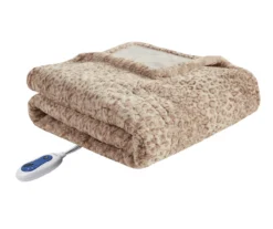 Marselle Leopard Print Faux Fur Heated Throw, (50" X 70") -Northlight Sales Store 810598186 4