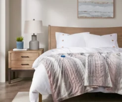 Marselle Stripe Faux Fur Heated Throw, (50" X 70") -Northlight Sales Store 810598187 1