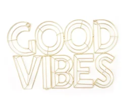 Euphoric Expression "Good Vibes" Gold Metal Wall Decor