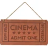 "Cinema" Brown Ticket-Shaped Wall Plaque -Northlight Sales Store 810602643 A0 1
