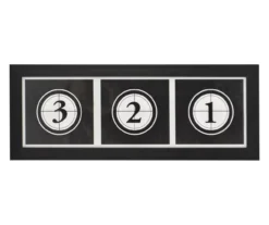 "3 2 1" Black & White Framed Wall Art