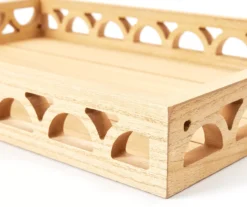 Bohemian Farmhouse 15.5" Natural Brown Arch Cut-Out Rectangular Decorative Tray -Northlight Sales Store 810602700 A4 2