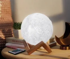 RGB LED Moon Lamp With Wood Stand 7 RGB LED Moon Lamp With Wood Stand -Northlight Sales Store 810603441 B0 2