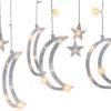 Warm White Large Moon & Stars 7-Strand LED Curtain Lights