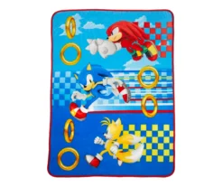 Rings For All Sonic, Knuckles & Tails Micro Raschel Throw, (46" X 60")