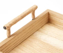 Light Brown Wood Tray With Metal Handles -Northlight Sales Store 810603807 A8 2