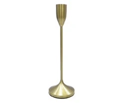 Gold Metal Taper Candle Holder, (12")