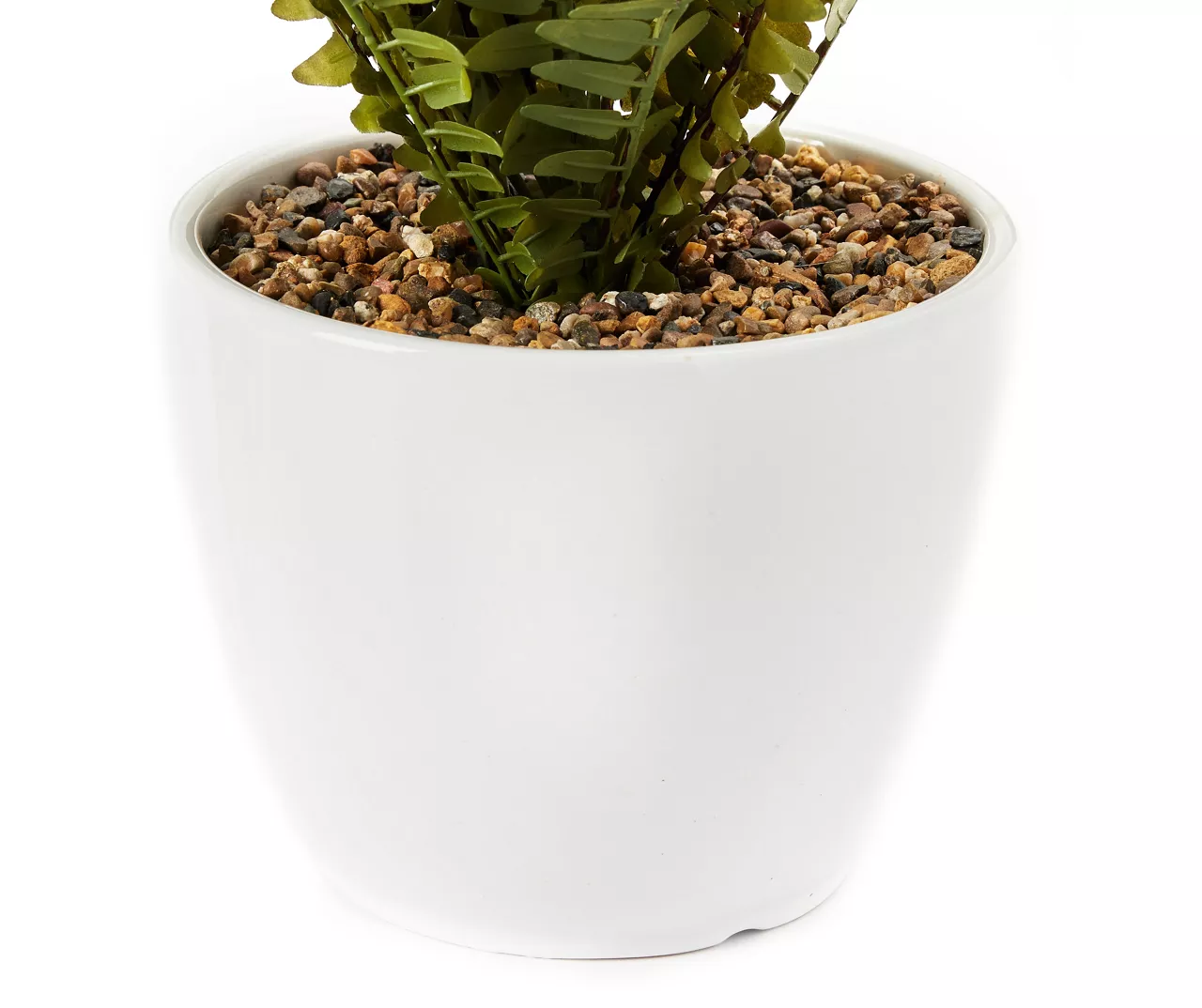 Artificial Fern In White Round Ceramic Pot 4 Artificial Fern In White Round Ceramic Pot - Image 2