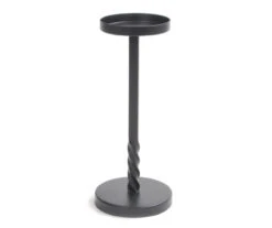 10" Black Twisted Metal Pillar Candle Holder